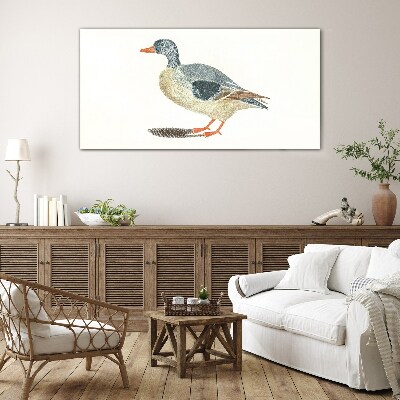 Tableau photo sur verre Canard aux tons pastel