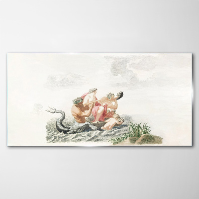 Tableau verre imprimé Scène mythique sur l'eau