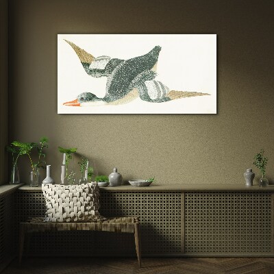 Tableau imprimé sur verre Oiseau volant aux couleurs pastel