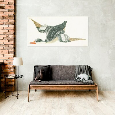 Tableau imprimé sur verre Oiseau volant aux couleurs pastel