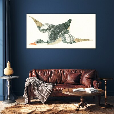 Tableau imprimé sur verre Oiseau volant aux couleurs pastel