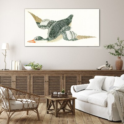 Tableau imprimé sur verre Oiseau volant aux couleurs pastel