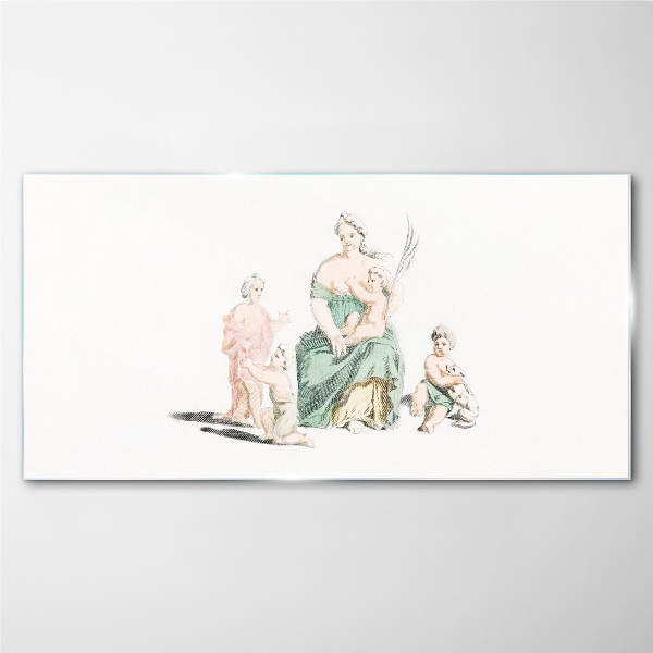 Tableau verre imprimé Une famille aux tons pastel