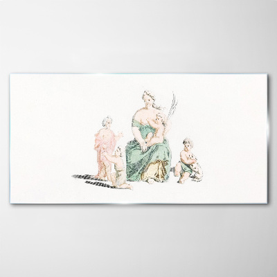 Tableau verre imprimé Une famille aux tons pastel