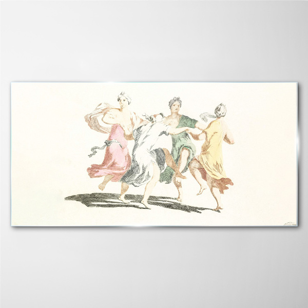 Tableau photo sur verre Figures dansantes aux couleurs pastel