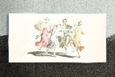 Tableau photo sur verre Figures dansantes aux couleurs pastel