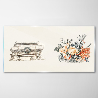 Tableau sur verre Nature morte avec un vase et des fleurs