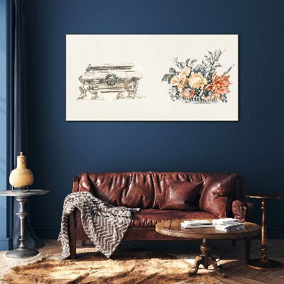 Tableau sur verre Nature morte avec un vase et des fleurs