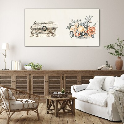 Tableau sur verre Nature morte avec un vase et des fleurs