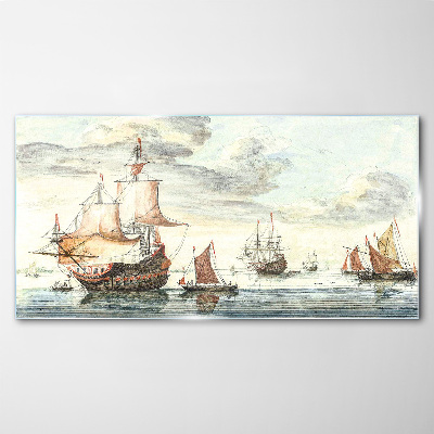 Tableau verre imprimé Croisière de voiliers historiques