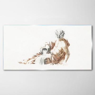 Tableau en verre Homme mythologique avec une cruche