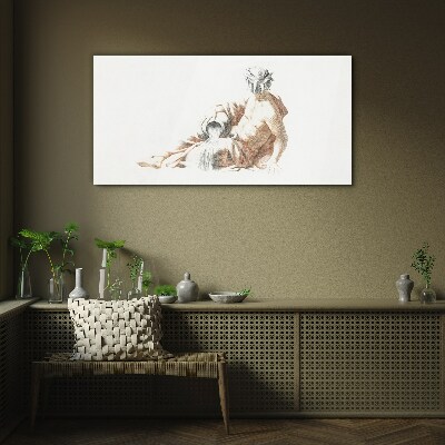 Tableau en verre Homme mythologique avec une cruche