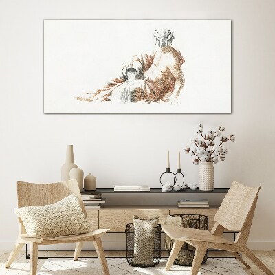 Tableau en verre Homme mythologique avec une cruche
