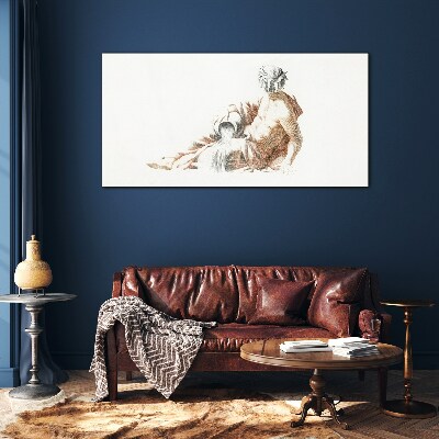 Tableau en verre Homme mythologique avec une cruche