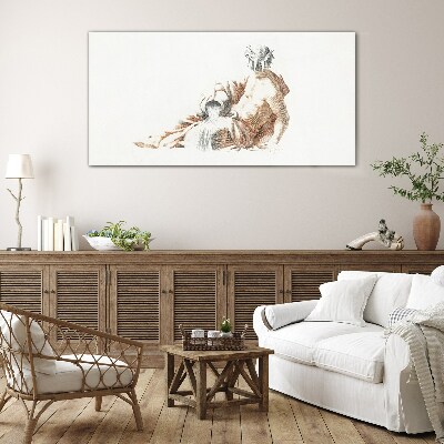 Tableau en verre Homme mythologique avec une cruche