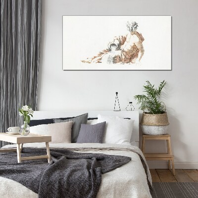 Tableau en verre Homme mythologique avec une cruche