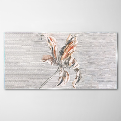 Tableau sur verre Une fleur délicate sur fond gris