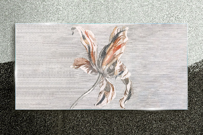 Tableau sur verre Une fleur délicate sur fond gris
