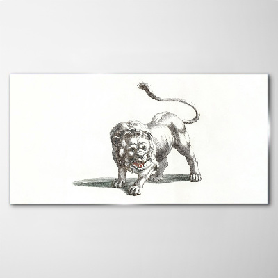 Tableau imprimé sur verre Lion en mouvement