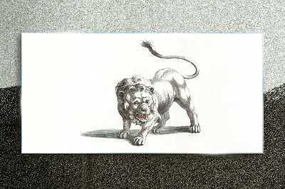 Tableau imprimé sur verre Lion en mouvement