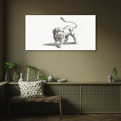 Tableau imprimé sur verre Lion en mouvement