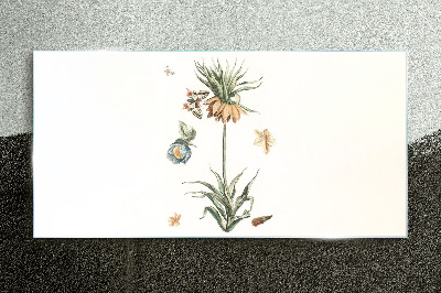 Tableau en verre Motifs floraux aux couleurs délicates