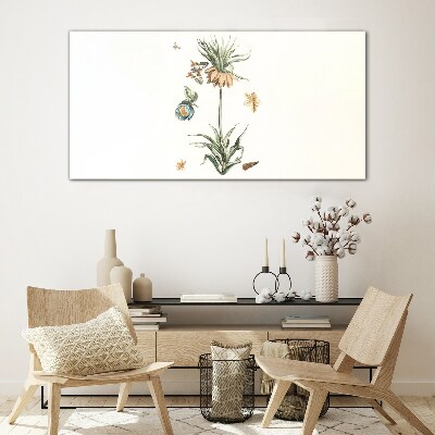 Tableau en verre Motifs floraux aux couleurs délicates