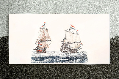 Tableau photo sur verre Voiliers sur une mer calme