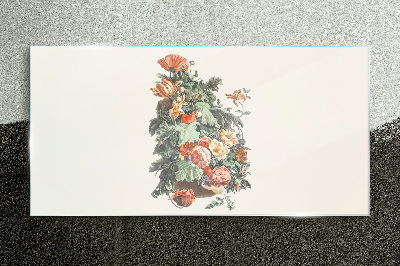 Tableau sur verre Composition florale dans un vase