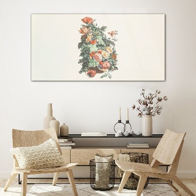 Tableau sur verre Composition florale dans un vase