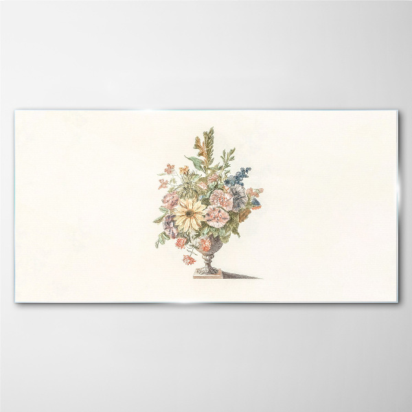 Tableau photo sur verre Bouquet de fleurs dans un vase