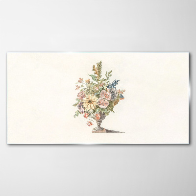 Tableau photo sur verre Bouquet de fleurs dans un vase