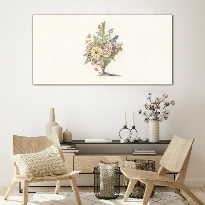 Tableau photo sur verre Bouquet de fleurs dans un vase