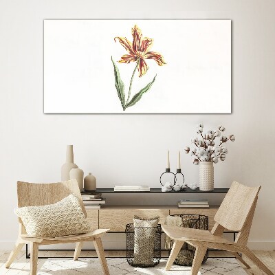 Tableau sur verre Composition florale aux couleurs chaudes