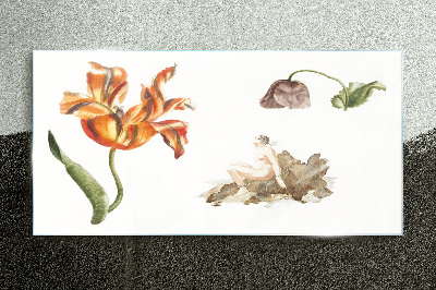 Tableau en verre Motifs floraux aux nuances délicates