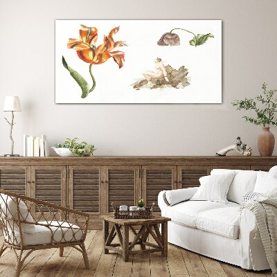 Tableau en verre Motifs floraux aux nuances délicates