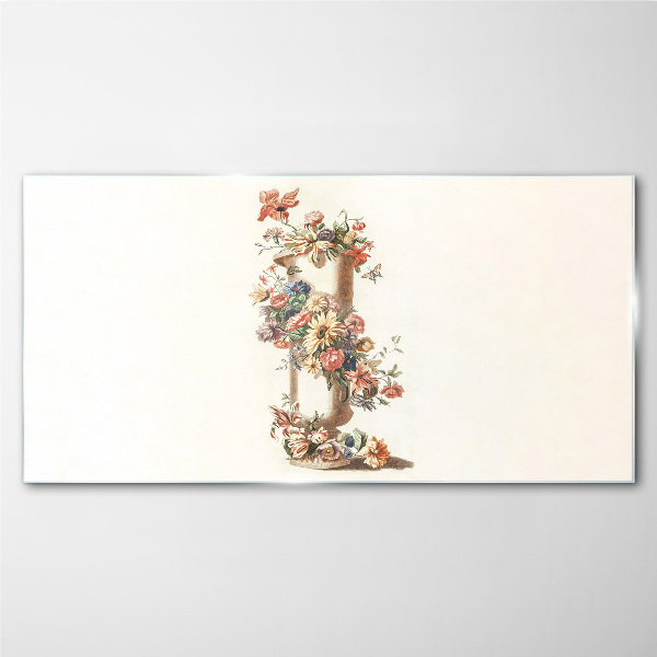 Tableau en verre Vase floral avec un motif nature