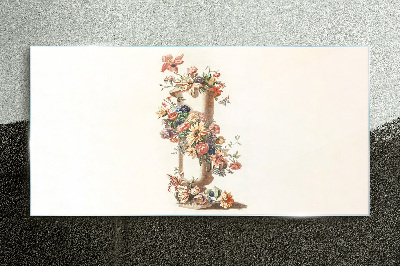 Tableau en verre Vase floral avec un motif nature