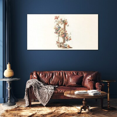 Tableau en verre Vase floral avec un motif nature