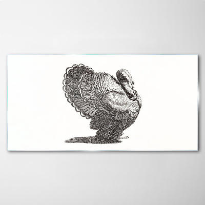 Tableau imprimé sur verre L'élégance de la dinde en détail