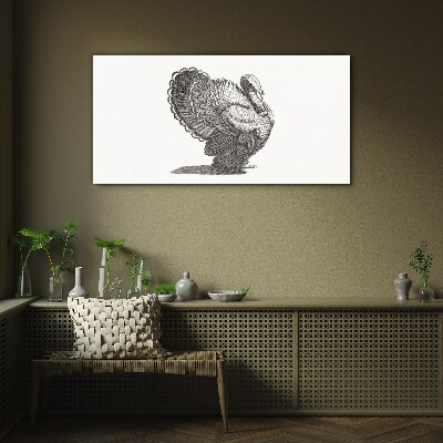 Tableau imprimé sur verre L'élégance de la dinde en détail