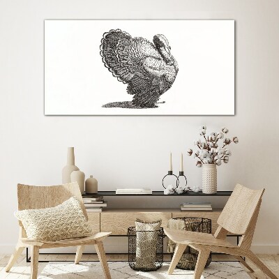 Tableau imprimé sur verre L'élégance de la dinde en détail