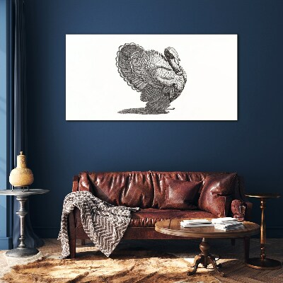 Tableau imprimé sur verre L'élégance de la dinde en détail