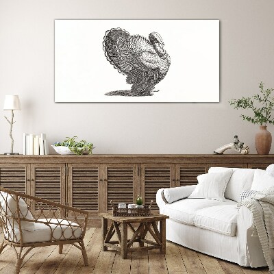 Tableau imprimé sur verre L'élégance de la dinde en détail