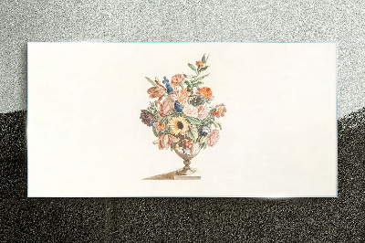 Tableau photo sur verre Vase avec des fleurs