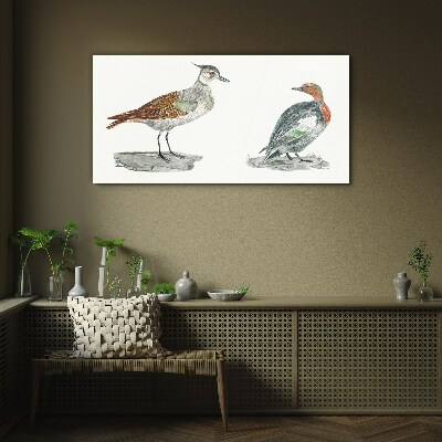 Tableau en verre Oiseaux aux couleurs de la nature