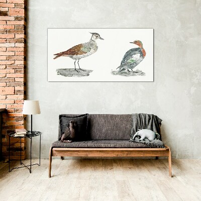 Tableau en verre Oiseaux aux couleurs de la nature