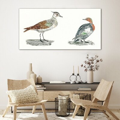 Tableau en verre Oiseaux aux couleurs de la nature