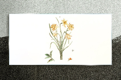 Tableau sur verre Fleurs de jonquille avec un motif naturel