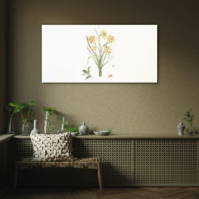 Tableau sur verre Fleurs de jonquille avec un motif naturel